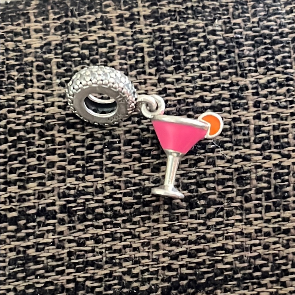 Pandora 925 pink martini glass charm